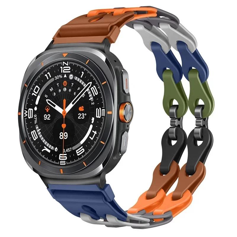 Silicone Chain Strap for Samsung Galaxy Watch 2025/7 Ultra 47mm Wristband Band Bracelet for Galaxy Watch ultra 2025 Watchband