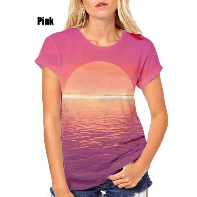 

Men s Short Sleeve T-shirt Large New 3D Ocean View Printing Short Sleeve Round Neck T-shirt