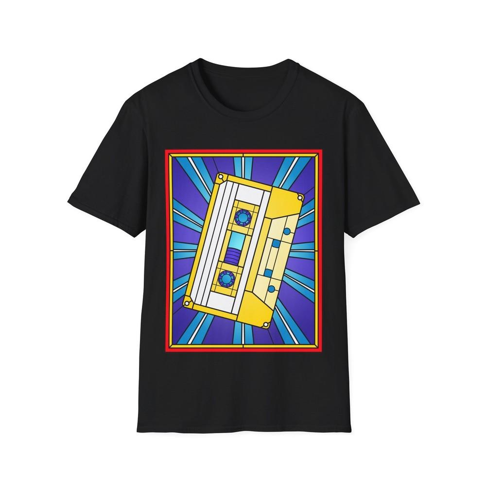 

Stained Glass Cassette Tape T-Shirt, Music Fan Graphic Tee, Retro Music Tee 2XL
