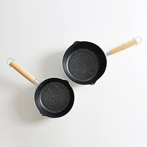 Pearl Metal Yukihira Saucepan (Snow Pot), 20cm, IH Compatible, Marble Finish, Anodized Aluminum, HB-6542