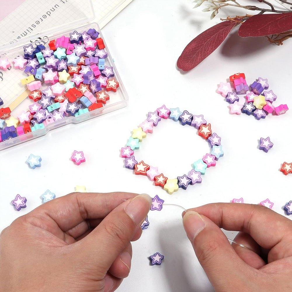 50/100/200 polymer adhesive Saturn shaped loose spacing beads, cute mixed color beads, DIY hair clips, necklaces, bracelets, jewelry earrings