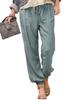Women's New Summer Lace-up Trousers Solid Colour Stretch Drawstring Pockets Casual Trousers for Women