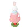 Cute Girl Bunny Resin Figurine Table Statue Decoration Easter Bunny Sculpture Statue for Living Room Bedroom Garden Pink