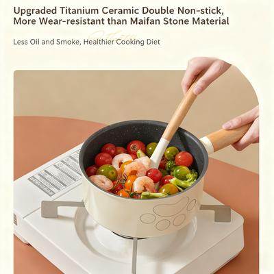 Kitchen Milk Pot with Glass Lid Nonstick Italian Pasta Soup Noodle Pot Butter Warmer Melting Saucepot Multipurpose Household Pot