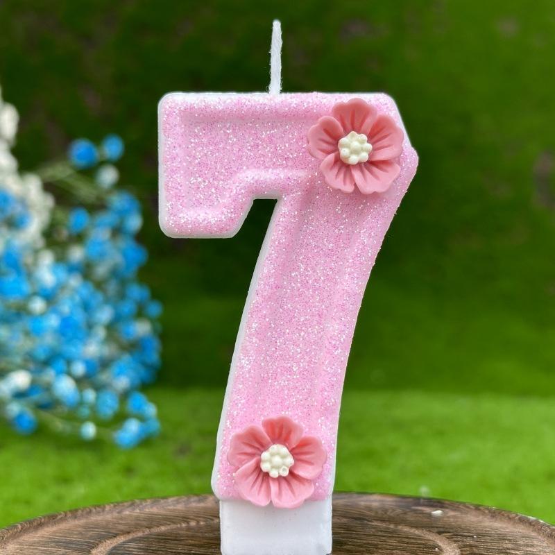 Creative Digital Birthday Candle Cake Party Decoration Birthday Wax Diy Pink
