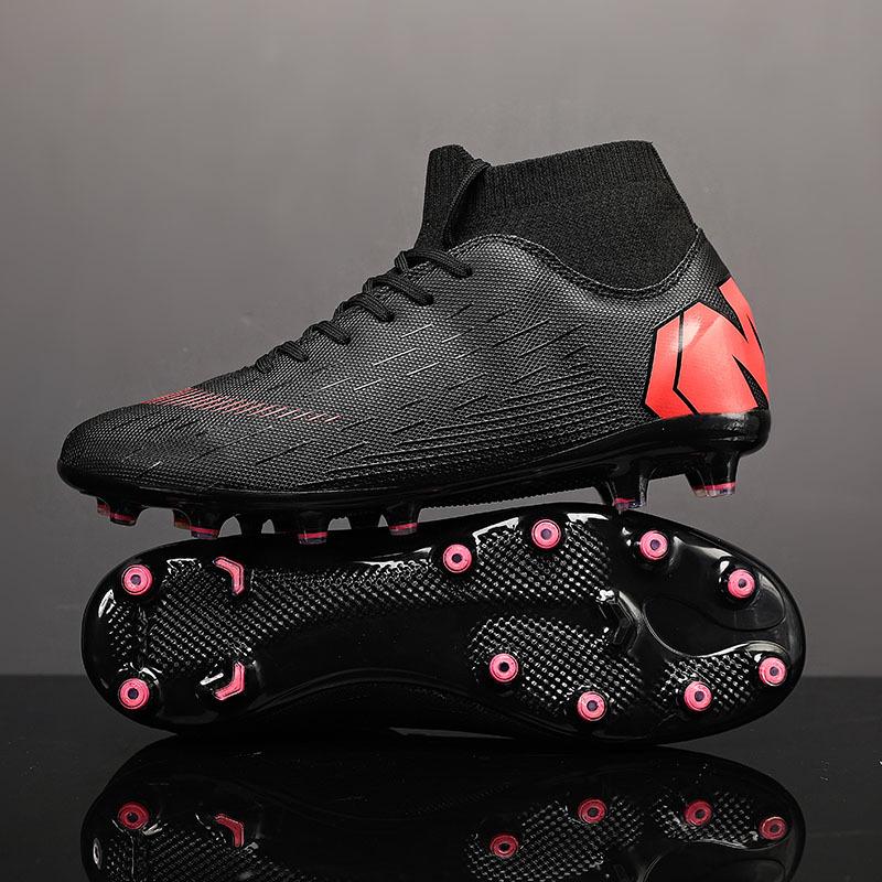 Foreign trade large size football shoes new high-top TF sneakers male and female students long nails AG flat bottom student training shoes