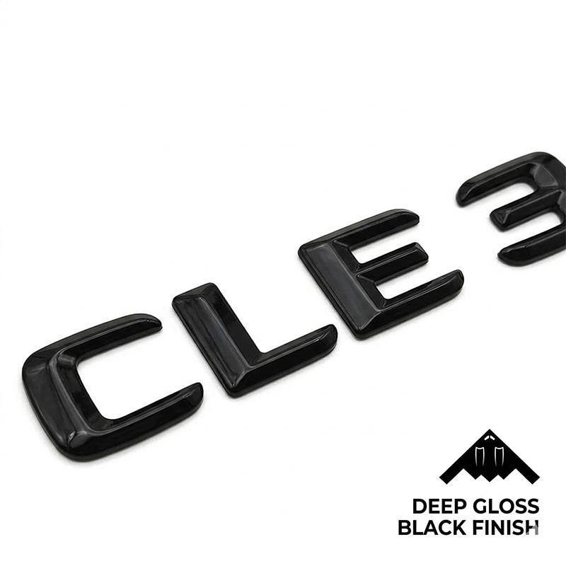 3D CLE450 CLE300 Rear Trunk Letters Badge Emblem For Benz CLE Class Gloss Black Chrome Car Logo Sticker Styling Accessories