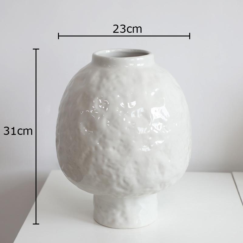 

Creative Uneven Surface Ceramic Vase Desk Decoration Flowers Arrangement Artificial Flower Decorative Vases Room Aesthetic Decor белый