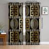 2 pieces of golden rune pattern printed curtains   bedroom and living room   home decoration   room decoration