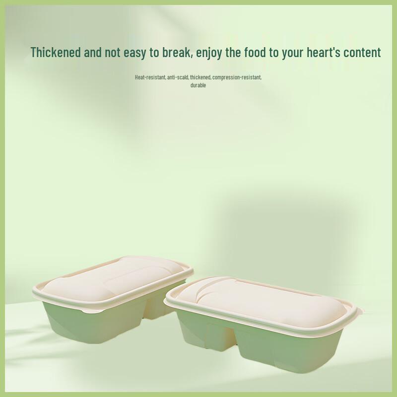 Degradable Corn Starch 2-Compartment Meal Box