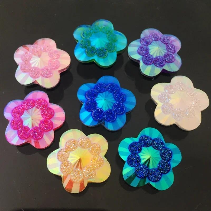 20pcs 20mm ab mixed color flower-shaped rhinestone female wedding accessories resin scrapbook Decor Home Craft Embellishments