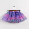 Girls' Star and Moon Mesh Tutu Skirt Set with Bow Hair Clips