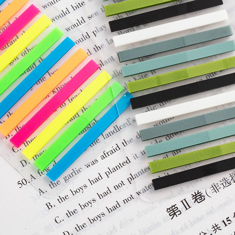 300Pcs Color Stickers Transparent Fluorescent Sticky Note Flags Very Thin Strip Sticker Writable Color Transparent Notes