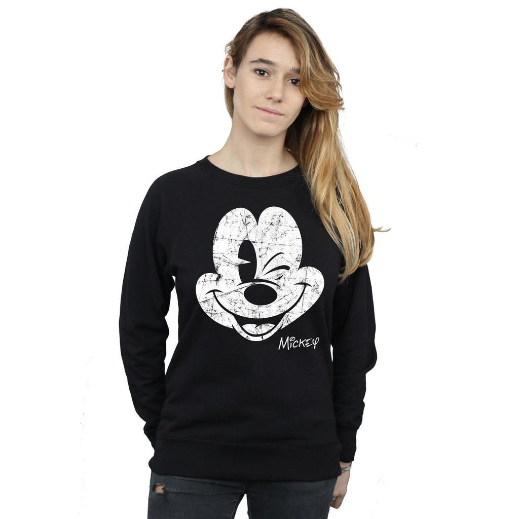 Disney Damen-/Damen-Sweatshirt mit Mickey-Mouse-Gesicht