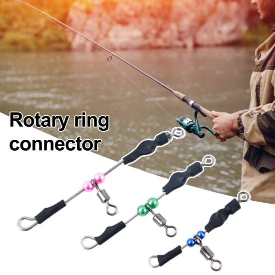 3Pcs Bearing Swivel Fishing Connector Set Mini Size Portable Simple Installation Outdoor Fishing Rotary Ring Connectors
