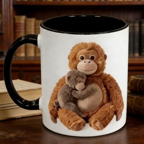 Tazza da Caffè Carina Proteggi Pugno La Scimmia Tazze in Ceramica 350ml Tazza da Tè Scimmietta Ispiratrice Regalo Motivazionale Unico Amanti degli Animali