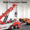 1:32 Double Hook Obstacle Clearing Car Garbage Truck Model Toy Metal Diecast Pull Back Engineering Vehicle Models Boys Gifts