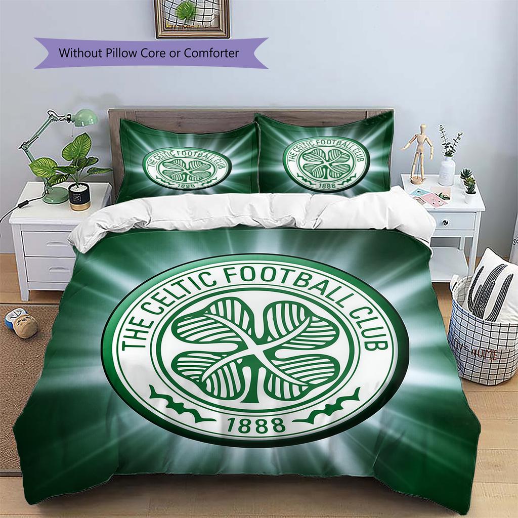 Celtic Football Club  Pattern Bedding Quilt Set  Home Decoration  Gift (1 * duvet cover + 2 * pillowcase  without core)