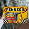 Vintage Pennzoil Motor Oil Metal Tin Sign - 8"x12" | Durable Retro Wall Art with Classic Design, Easy To Hang