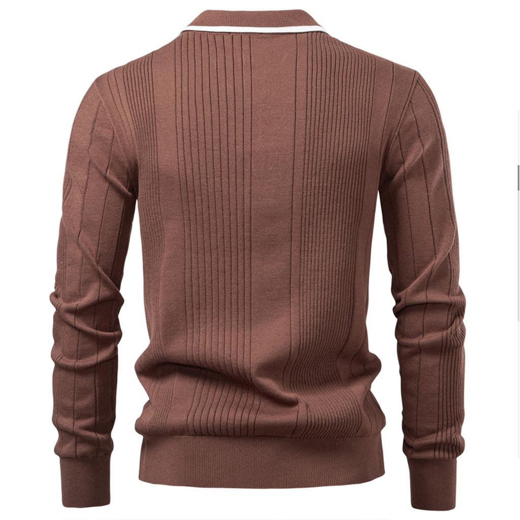 Men's Casual Long-sleeved Lapel Sweater