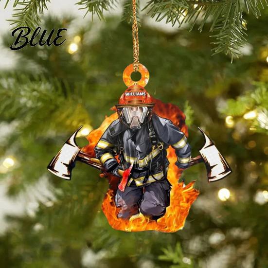 Interior Rearview Pendant Christmas Tree Firefighter Ornament with Lanyard Widely Used Decoration Car Mirror Hanging Fireman Uniform