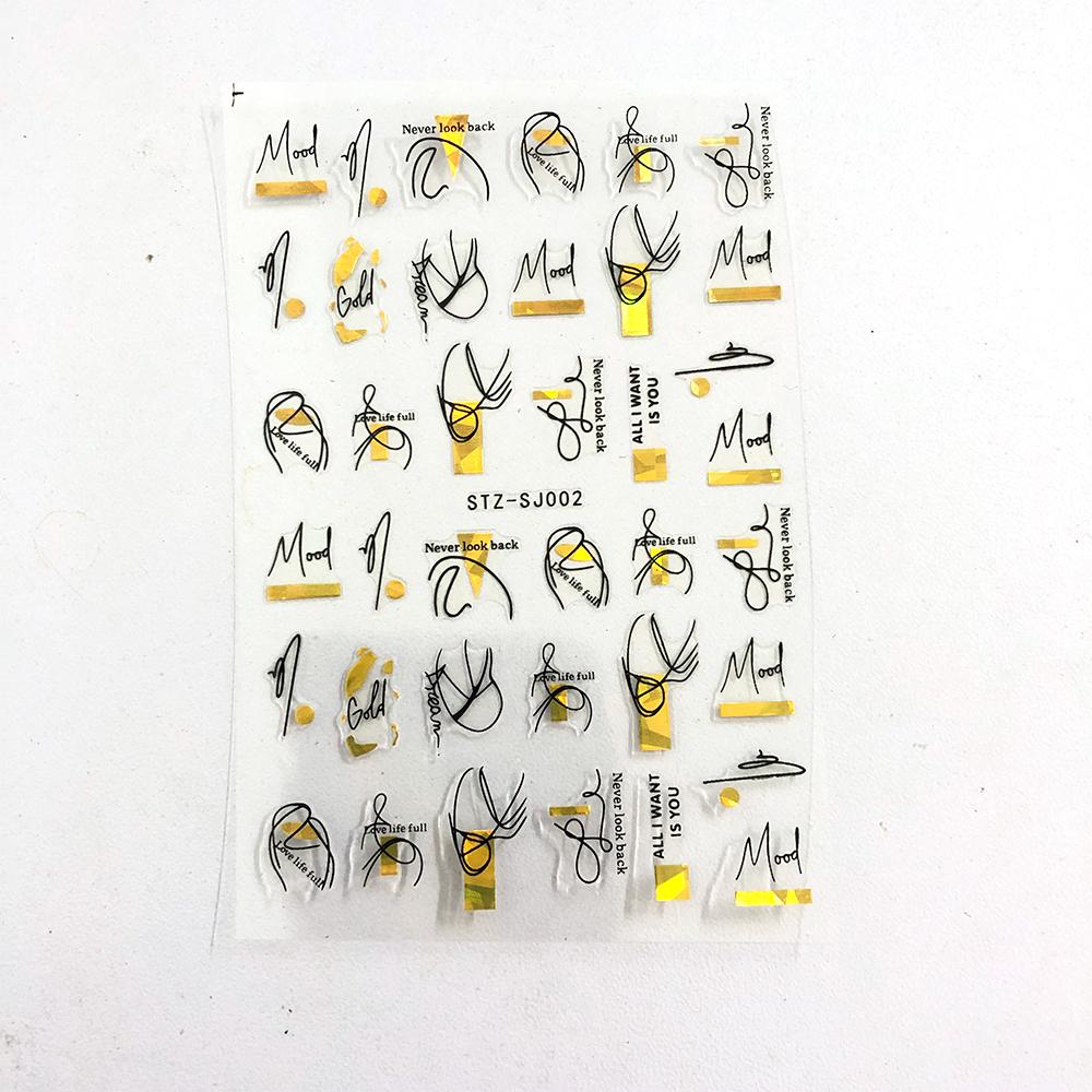 Linie abstractă Autocolante de unghii DIY pentru femei Fete Decoratiuni de artă pentru unghii Rose Gold Spring Slidere 3D pentru manichiură Autocolante