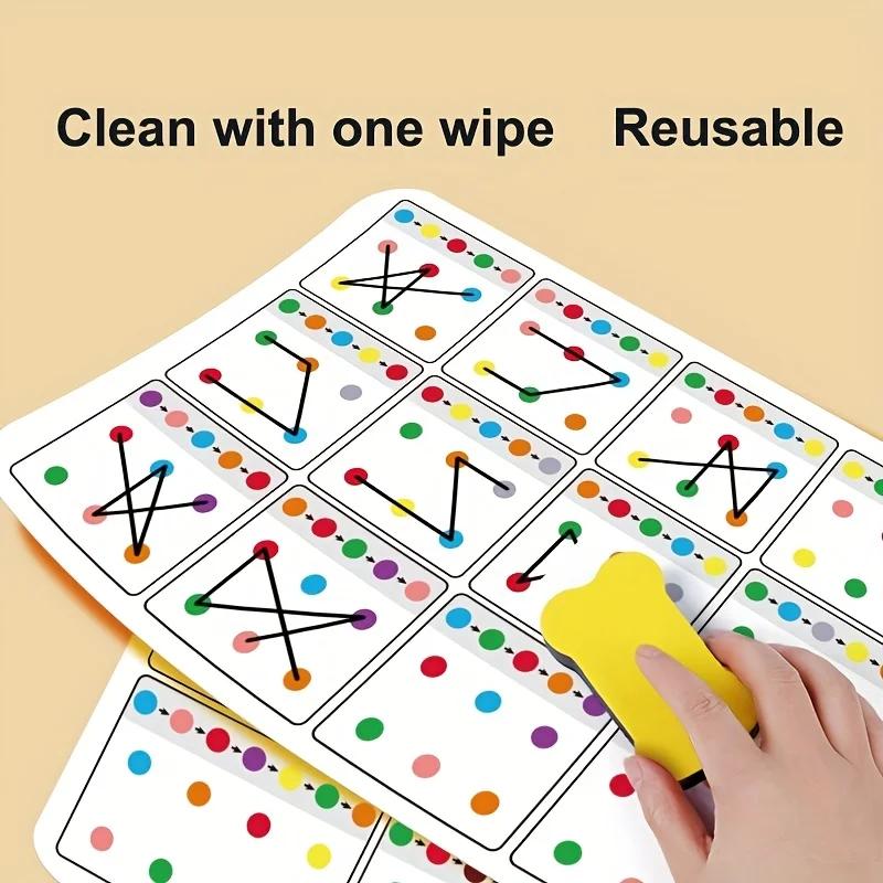 Visual tracking focus and attention training card,color and number recognition, ideal memory improvement,perfect children's gift
