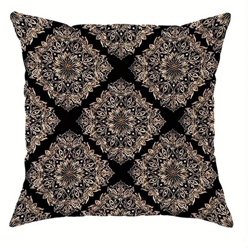 Black And Gold Floral Pillowcase Designsuitable For Sofa Car Bedroom Decorative Cushion Cover Pillow Cover