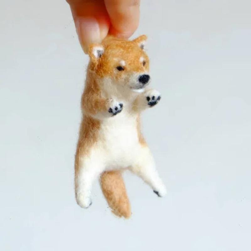 Schafwolle Filz Poke Katze Handgemachtes Materialpaket für Anfänger DIY Wolle Nadelfilzen Simulation Kreative Tiergeschenke