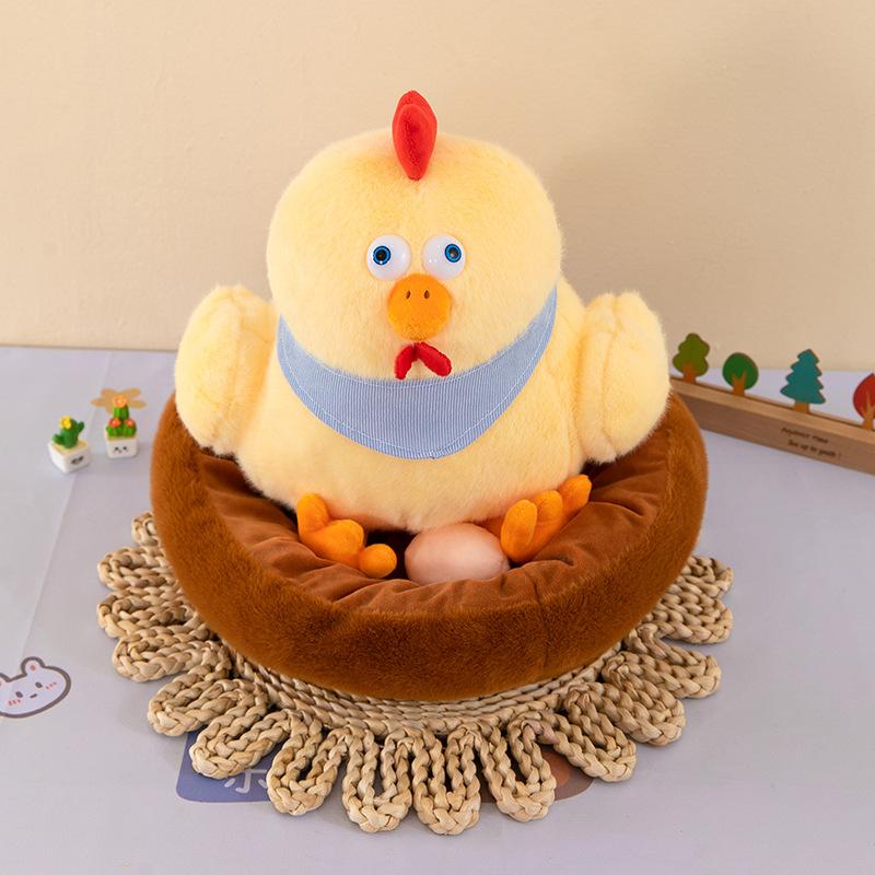 Chicken Nest Hatching Chick Plush Toy Laying Egg Hen Doll Doll Children Soothing Sleep Holding Pillow