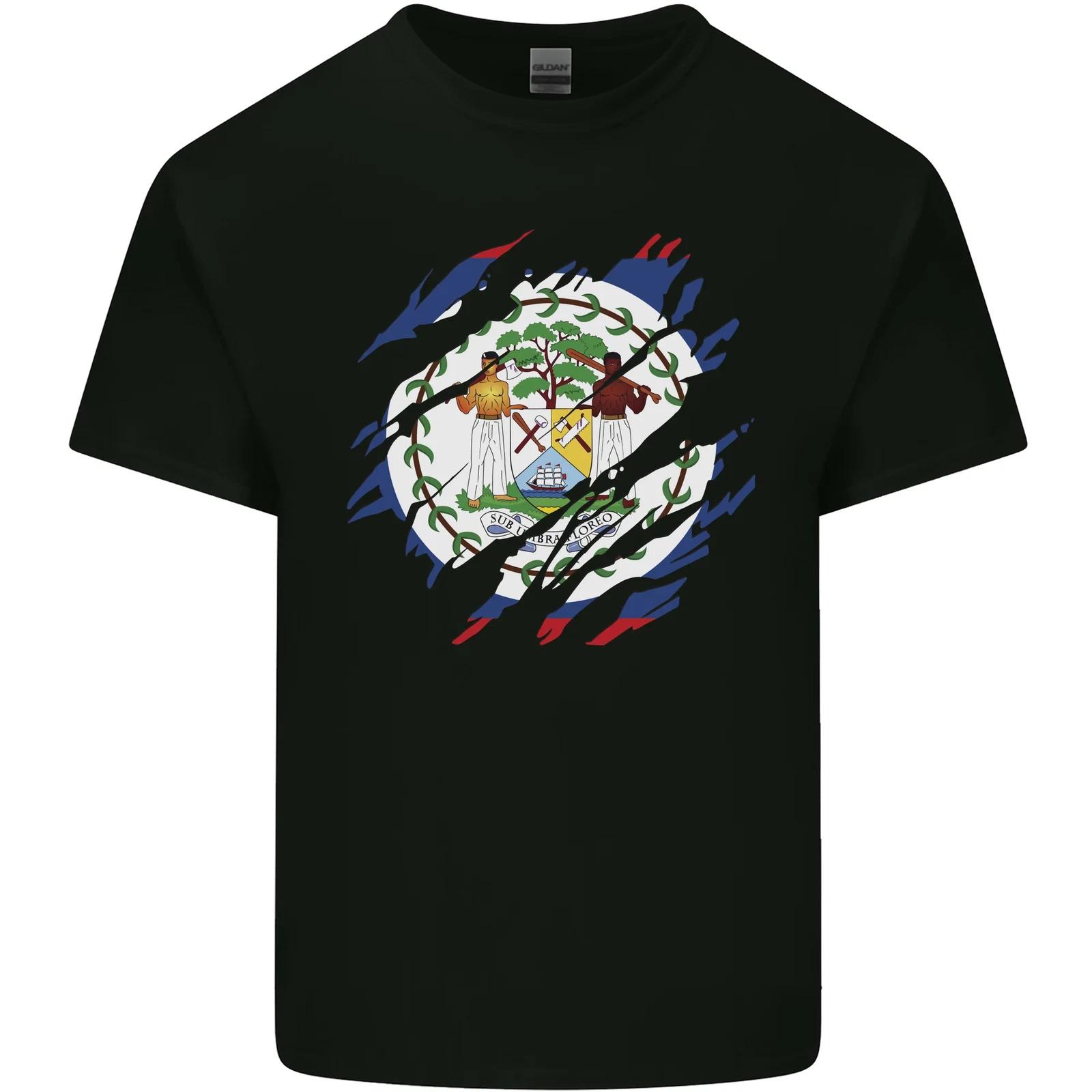 

Torn Belize Flag Belizean Day Football Kids T-Shirt Childrens S
