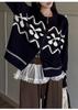 Women's Fair Isle Cashmere Jacquard Cardigan – Autumn/Winter, Thick, Round Neck, Zipper Wool Coat