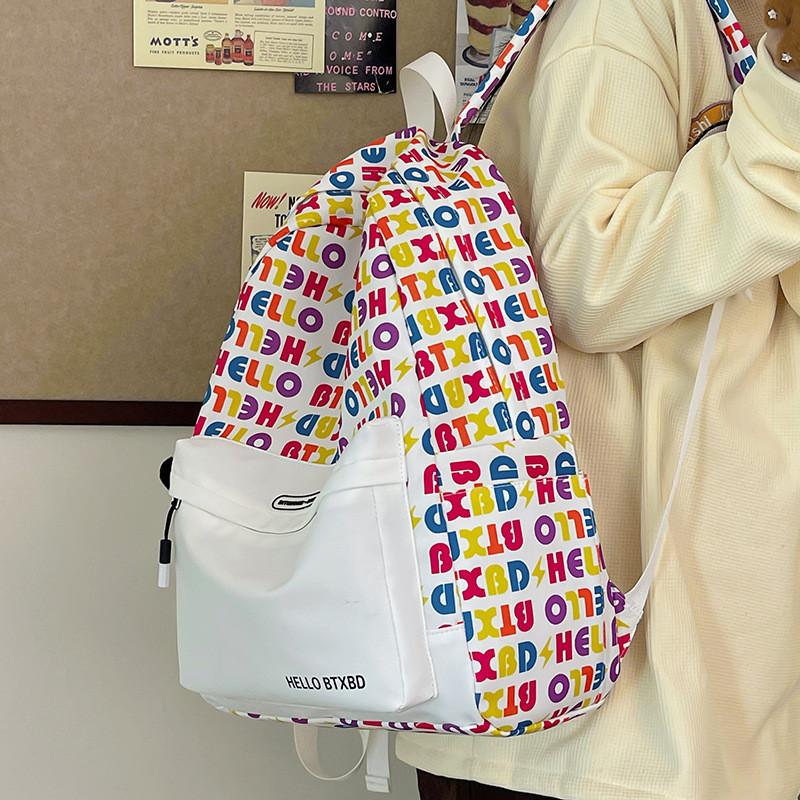 New Arrival Letter Printed Unisex Backpack Large Capacity Casual Bag For Students
