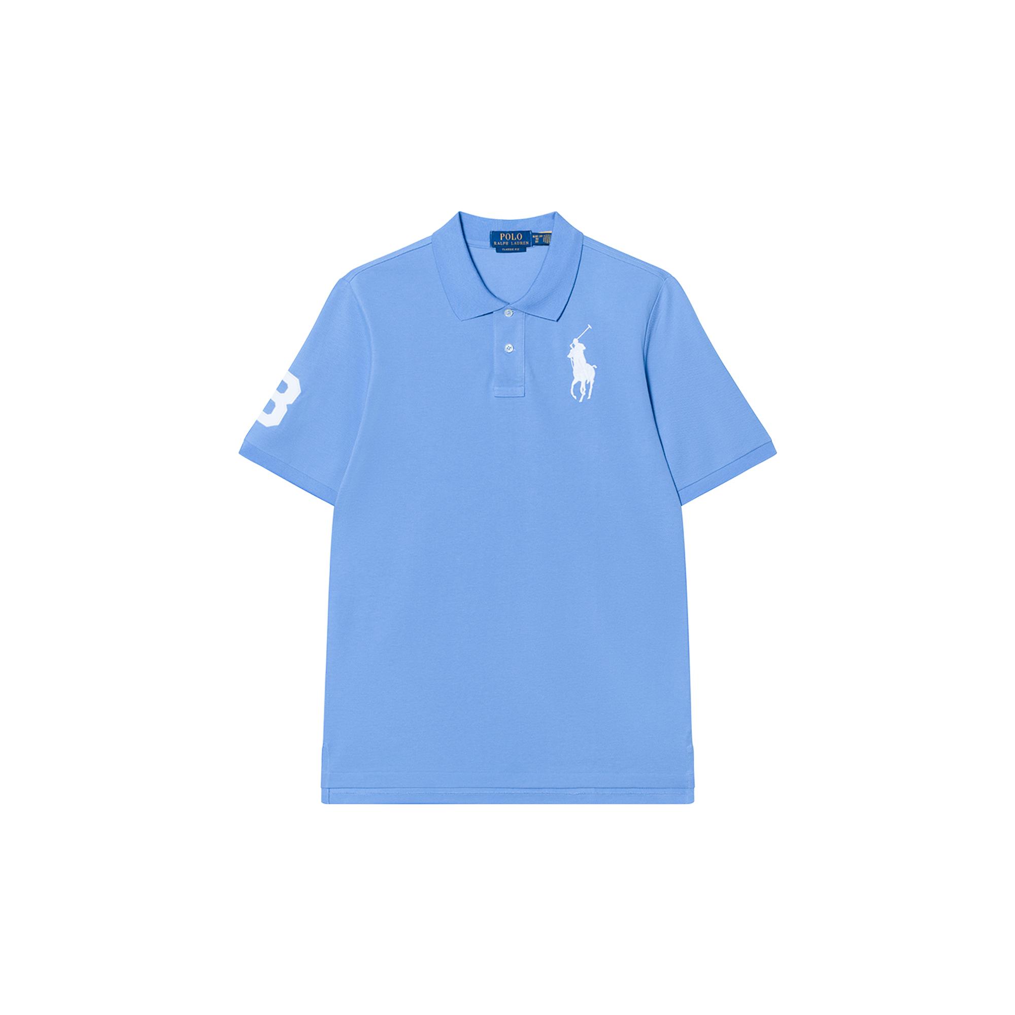 

Polo Ralph Lauren Футболка поло с принтом логотипа в виде букв Прямой крой Футболка с коротким рукавом Детский топ Небесно-голубой 323703635-108 XL