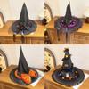 Lightweight Halloween Witch Hat Lace Edge Top Hat New Wizard Cap  Party Holiday Decorations