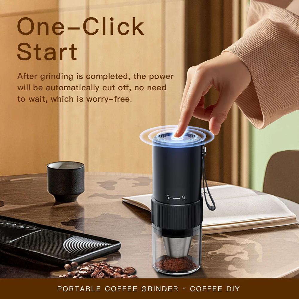 2025 New Portable USB Electric Coffee Bean Grinder 2000mAh Rechargeable Grinders Household Mini Coffee Machine hot sell