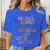 Leopard Print Teacher Tshirt Motivate Respect Educate Inspirational Quote Back To School Tee Gifts Unisex Unisex Teacher Tshirts