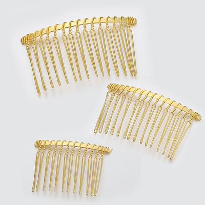 10 Stück 12/15/20mm Goldfarbene Zähne Haarkämme Haarnadel für Schmuckherstellung DIY Braut Hochzeit Haarschmuck Kopfschmuck Accessoires