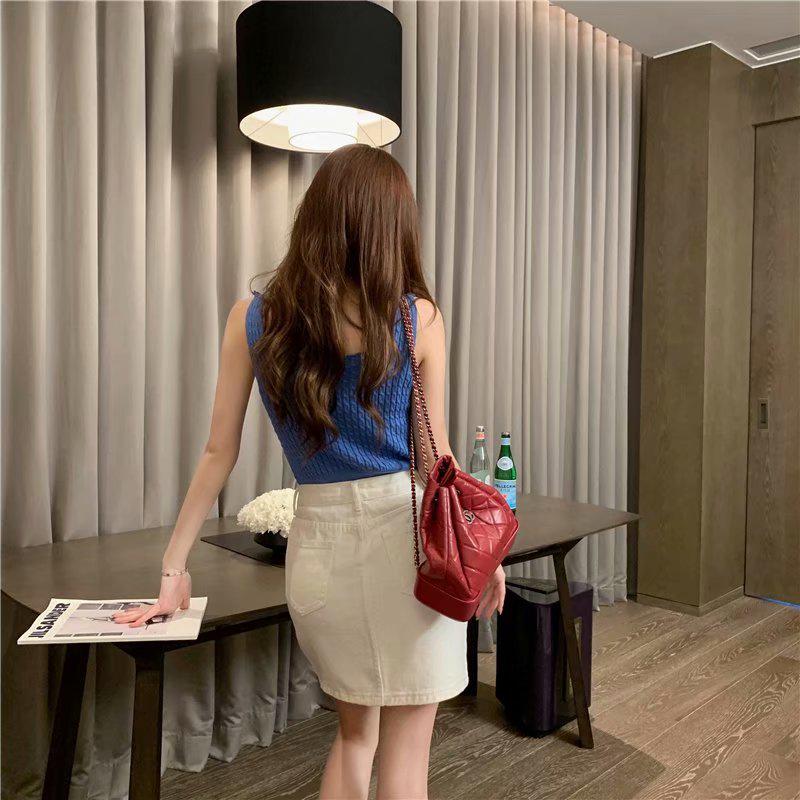 Plus Size Denim Midi Skirt - High Waist Casual Spring/Summer A-Line Bodycon Skirt for Women