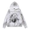 Mens Womens Oversized Hooded Sweatshirt Streetwear Vintage Washed Cotton Pullover Casual Long Sleeve