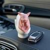 Miniature Pink Pig Toilet Toilet Thinking Pig Figurine Sitting on Statue Cartoon Farm