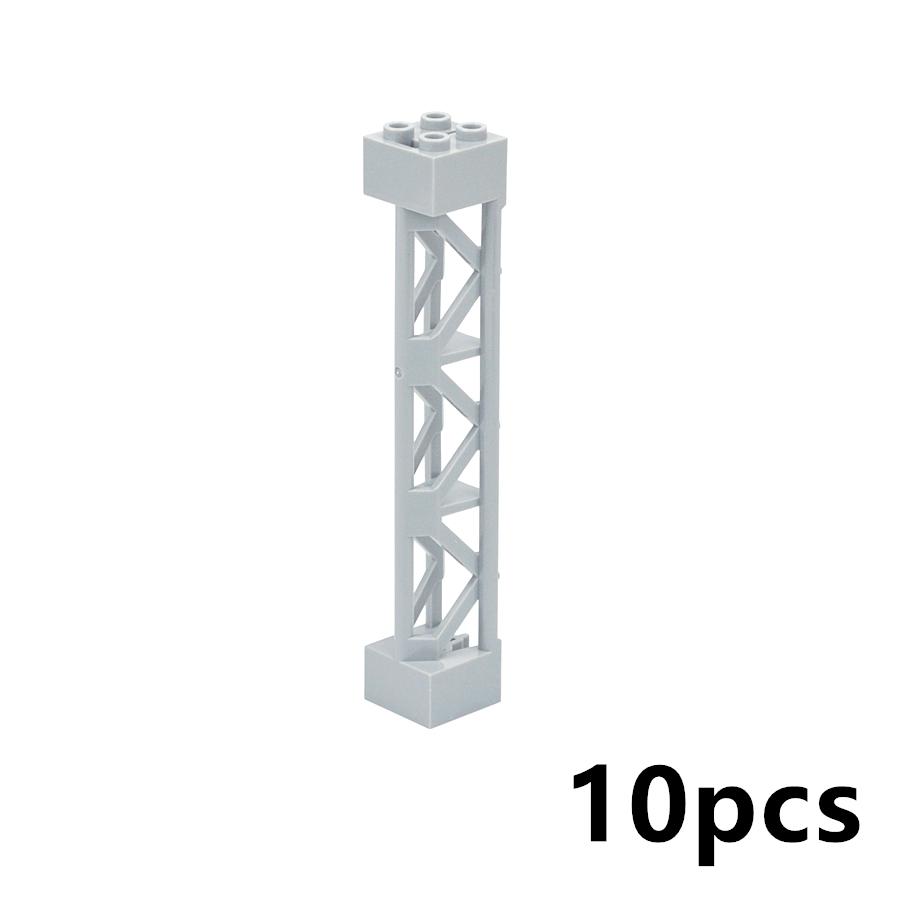 10Pcs MOC City Pillars High-Tech 95347 Building Block 2X2X10 Support Baseplate Stent Column Brick Toys Construction Military