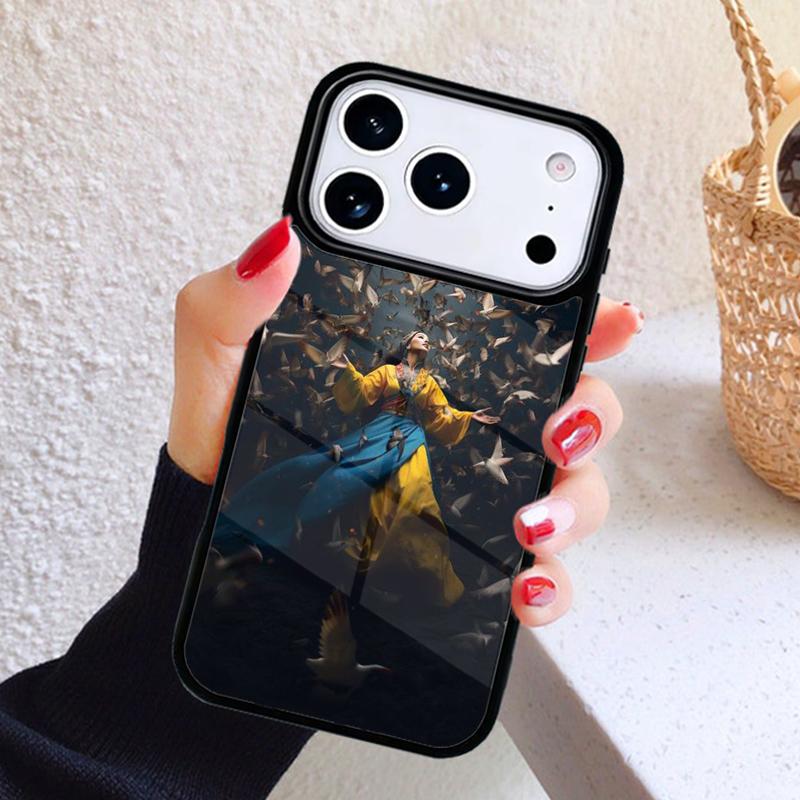 U-kraine Flagge Mädchen Muster Handyhülle Für iPhone 17 Air 16 15 14 13 12 11 Pro Max Plus