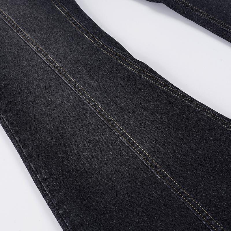 Women's 2026 Spring Retro Micro-Flare Black Jeans: Slimming, Body-Shaping, Low-Rise Long Pants