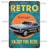 Vintage Auto Garage Metal Sign Vintage Plaque Rules Tin Sign Plate Wall Decor For Bar Club Man Cave Cartoon Art Painting  Poster