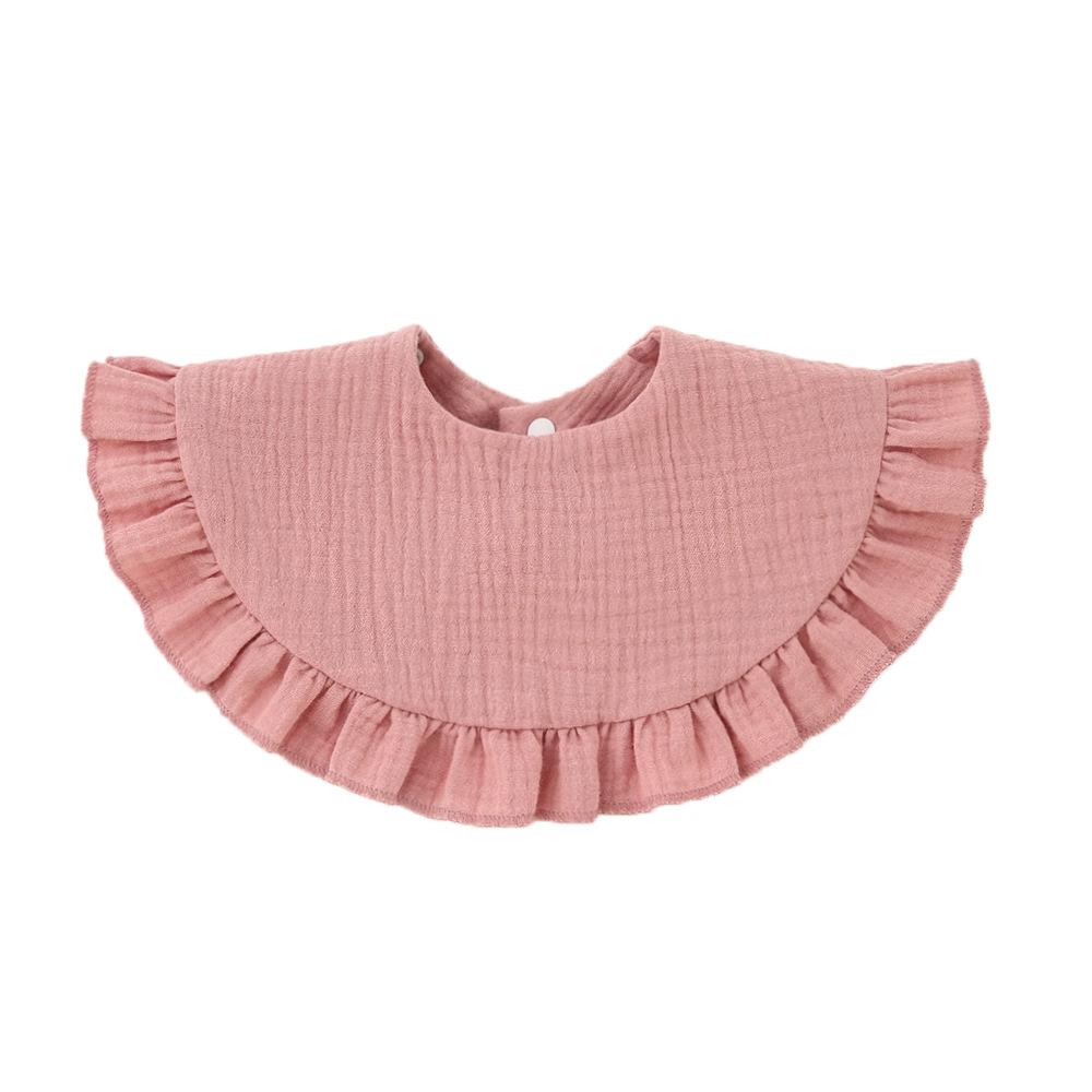 Cute Ruffle Edge Baby Bibs Kids Feeding Anti Dirty Bibs Infant Burp Cloths Newborn Fashion Pure Cotton Feeding Set Accessories
