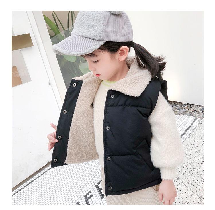 2025 Child's Fleece-Lined Down Cotton Winter Vest: Warm & Thick for Autumn/Winter