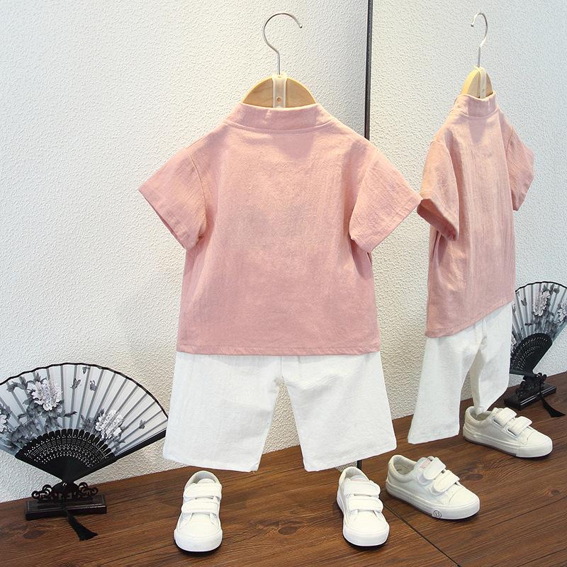 Jungen 10 Jahre Baumwolle Leinen Tang Anzug Frühling Sommer Hanbok Chinesischer Antiker Stil Atmungsaktiv Lässig Tägliches Outfit