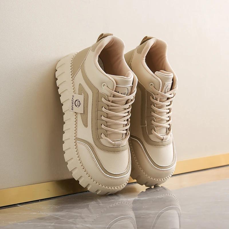 Fashion Synthetic Leather Tan Woman Boots For Lady Therapeutic Luxury Design Sneakers White Skateboard Shoes Sport Classical