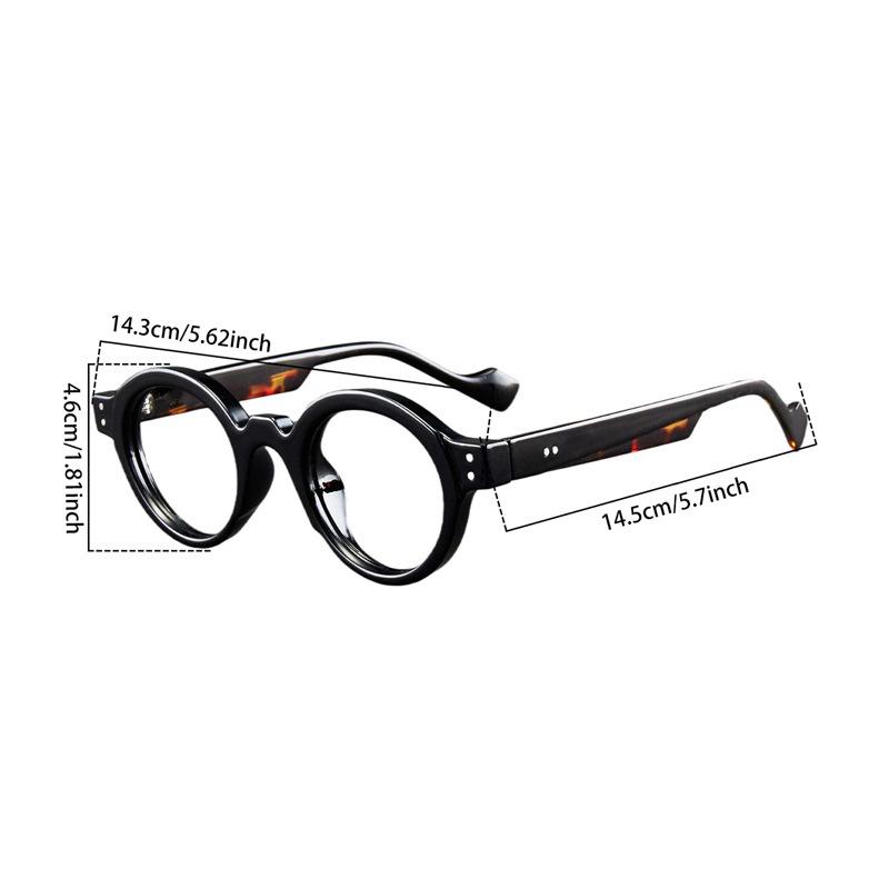 Retro round frame fashionable reading glasses made of ultra light resin, suitable for both men and women